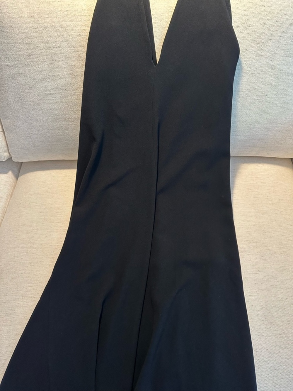 Tibi Black V-Neck Asymmetric Hem Women's Dress - Picture 7 of 9